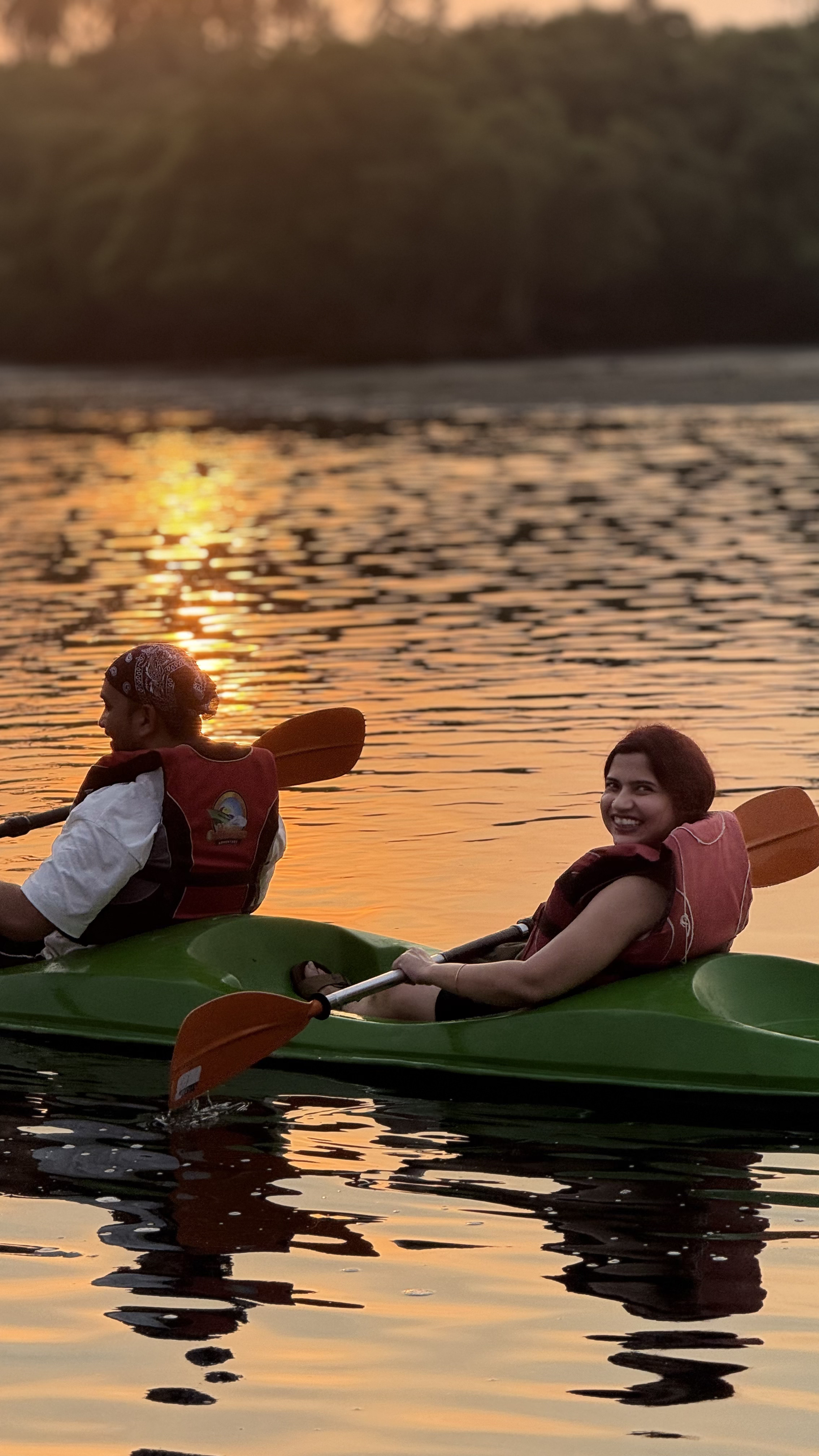 Kayaking at sunset